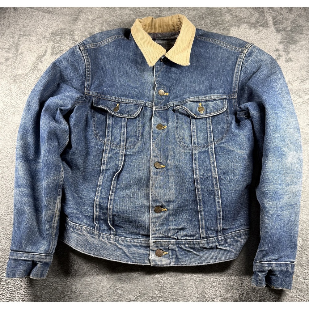 Lee Storm Rider Vtg 70s-80s Denim Jacket Mens M USA Blanket Lined